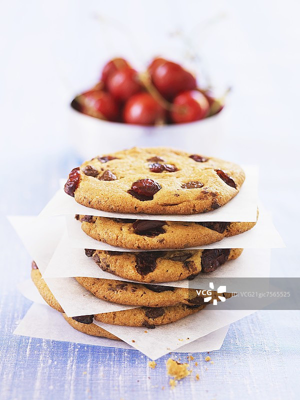 樱桃巧克力块饼干图片素材