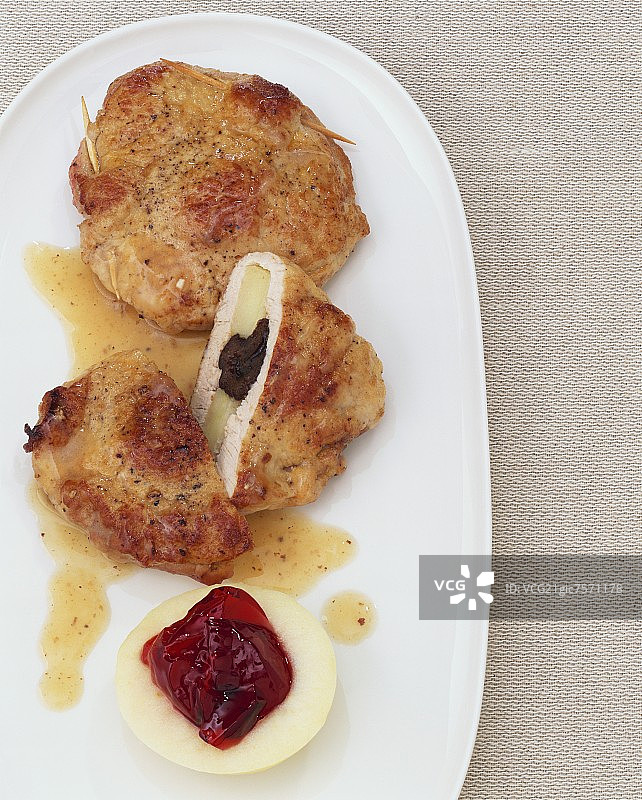 苹果西梅炸肉排（丹麦）图片素材