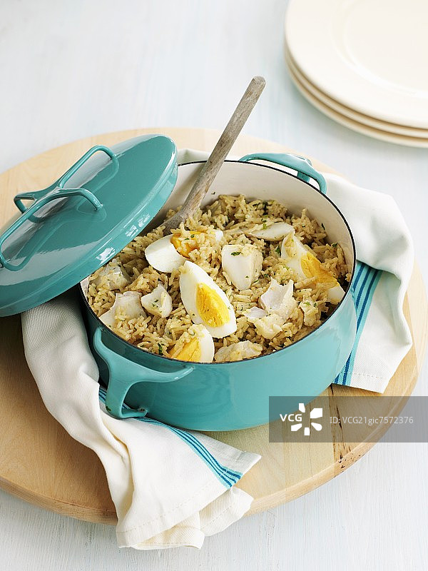 英式印度风味鱼肉炒饭图片素材