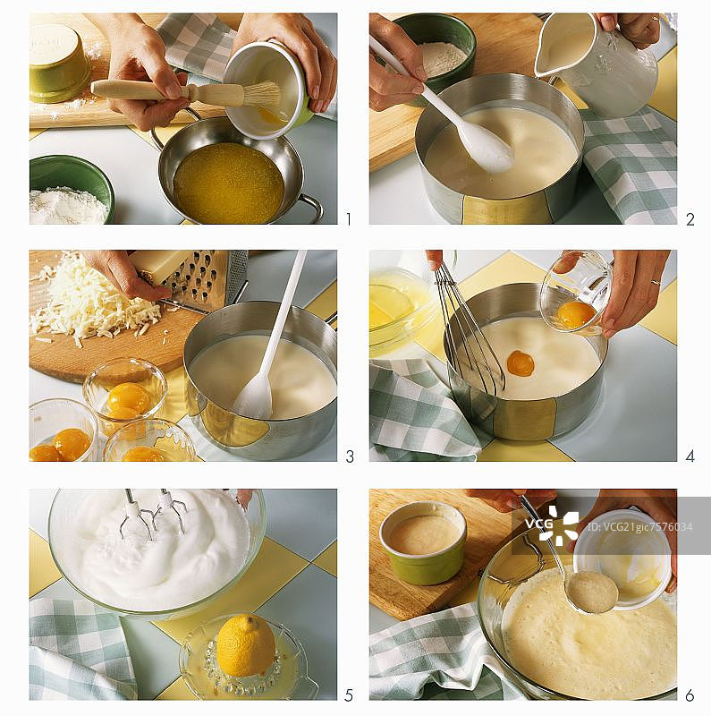 准备奶酪舒芙蕾图片素材