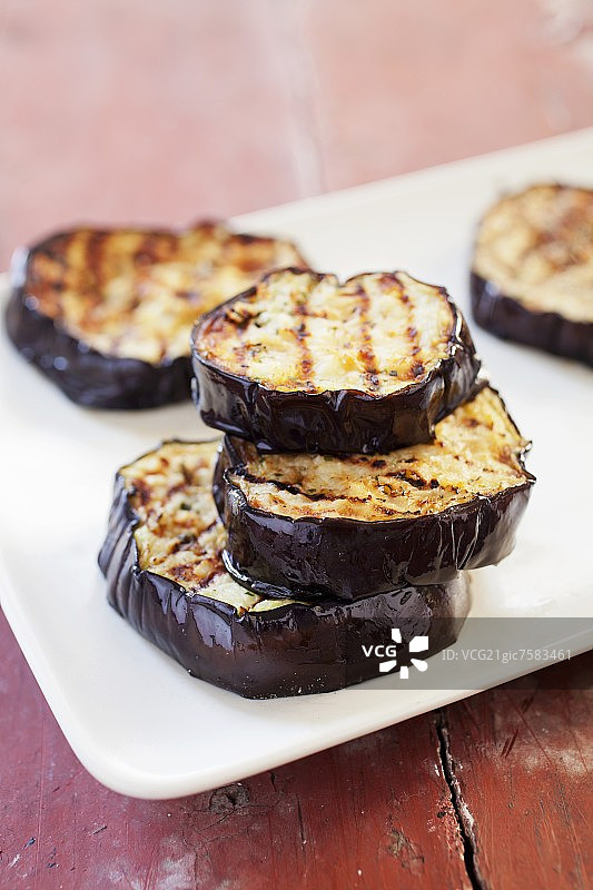 烤茄子片图片素材