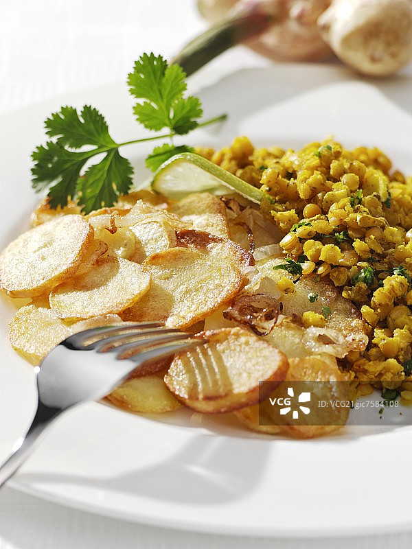 红扁豆土豆烩饭图片素材