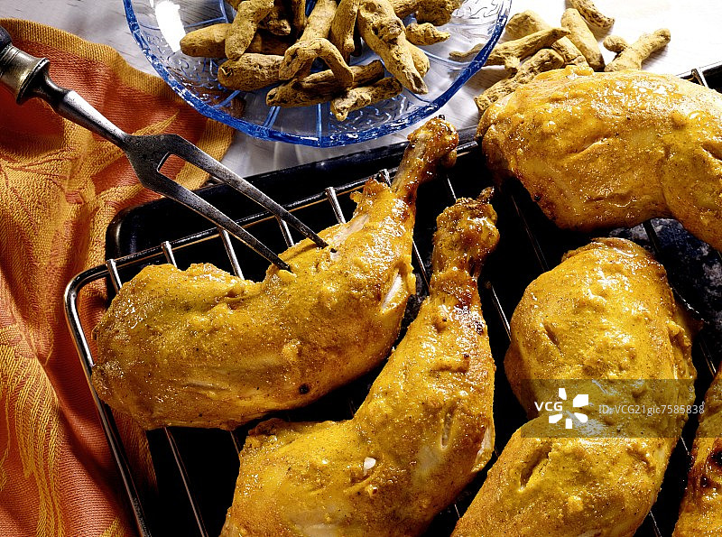 唐杜里烤鸡 (腌制烘烤鸡腿)图片素材