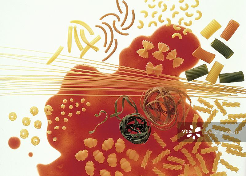 多种面条与番茄酱图片素材