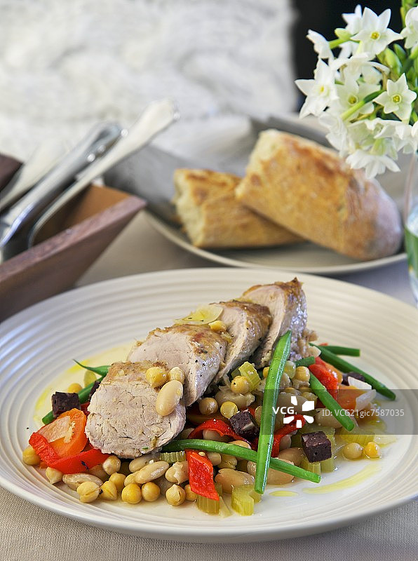 炸猪里脊杂烩图片素材