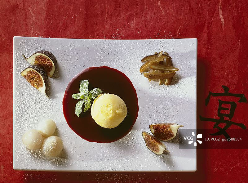 覆盆子酱水果芒果冰图片素材