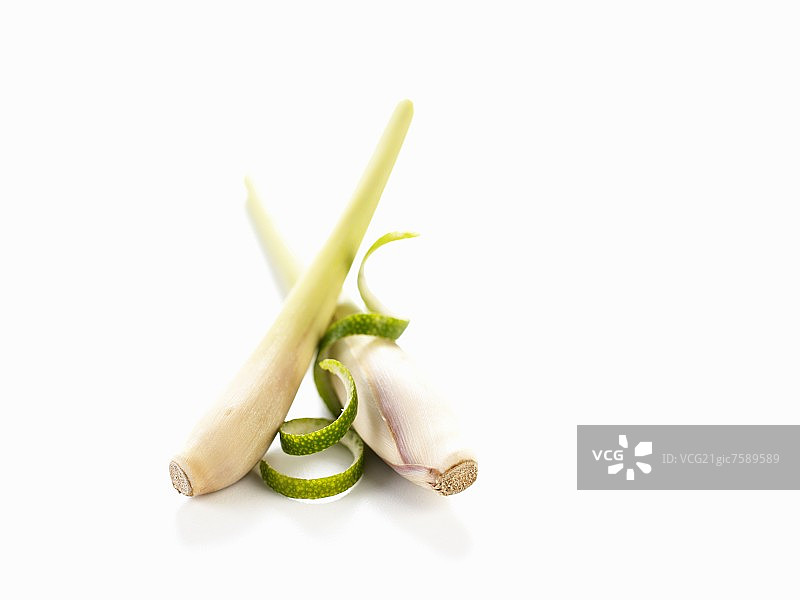 柠檬草和柠檬皮图片素材