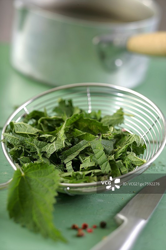 切碎的荨麻叶图片素材