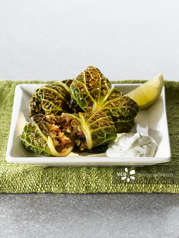 米饭馅卷心菜卷图片素材