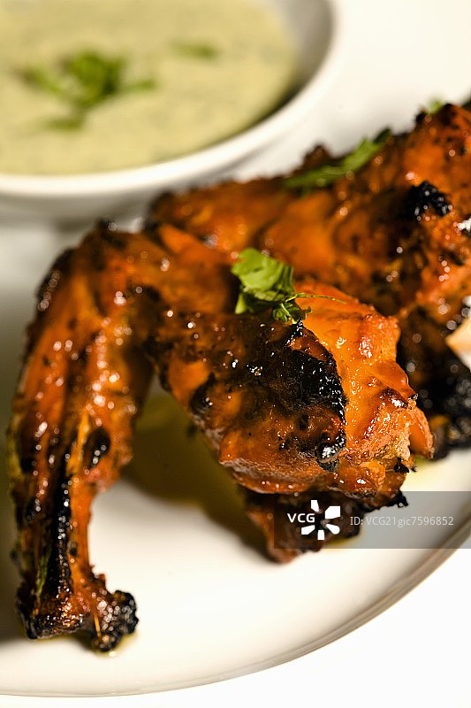 印度风味烤鸡翅图片素材