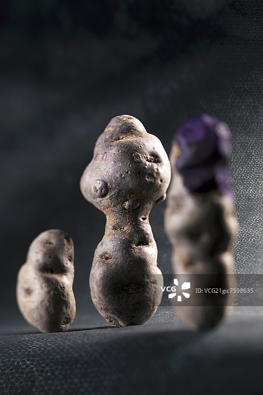三个紫色土豆图片素材