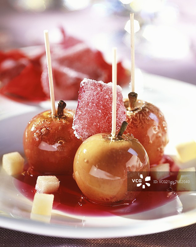 玫瑰糖浆太妃糖苹果图片素材