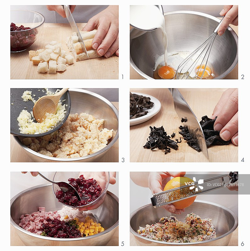 准备火鸡馅料图片素材