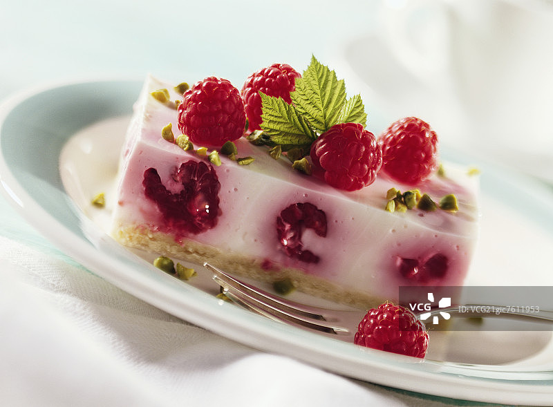 覆盆子开心果开菲尔切片图片素材