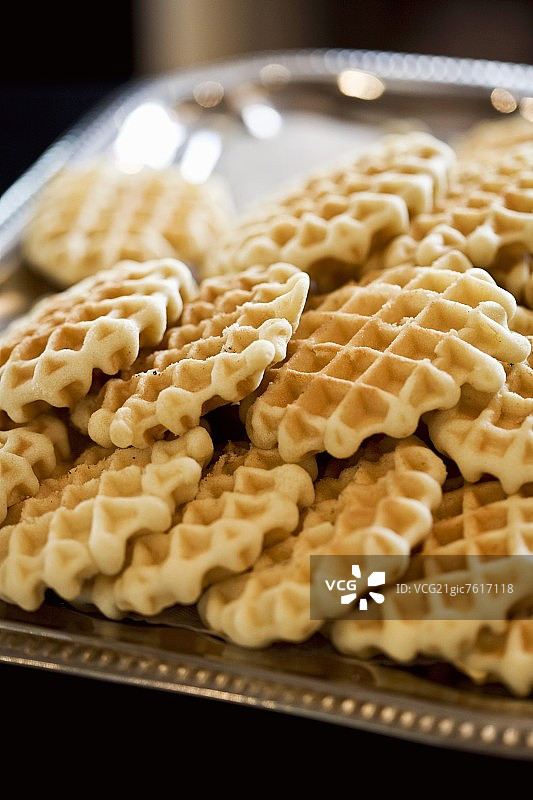 托盘上的华夫饼图片素材