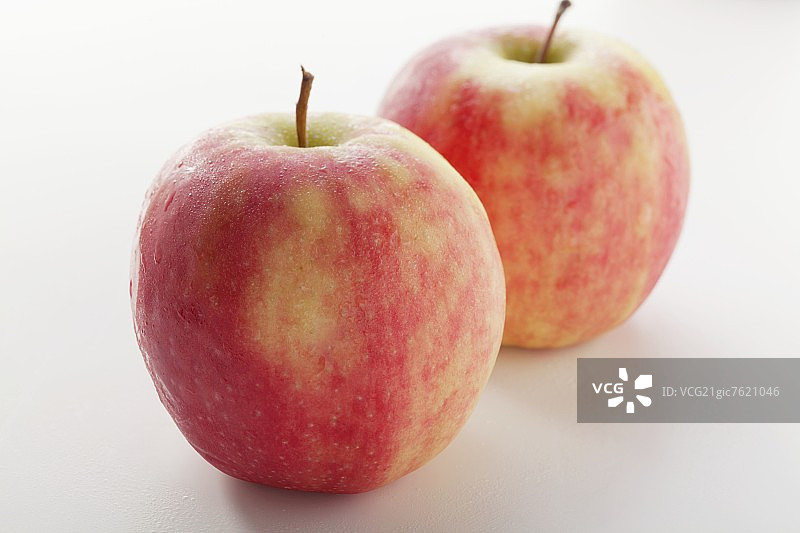 两个苹果（品种：粉红女士）图片素材