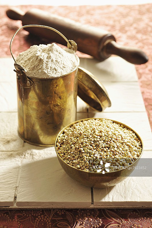 荞麦和荞麦粉图片素材