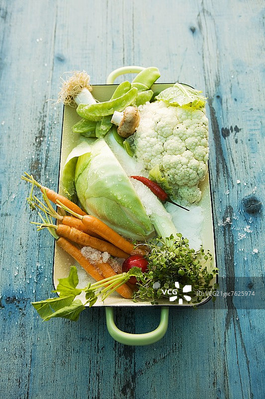 冬季蔬菜、香草和蘑菇的组合图片素材