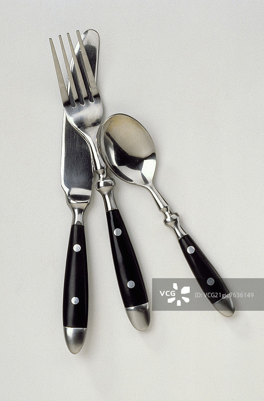 单份银器餐具图片素材