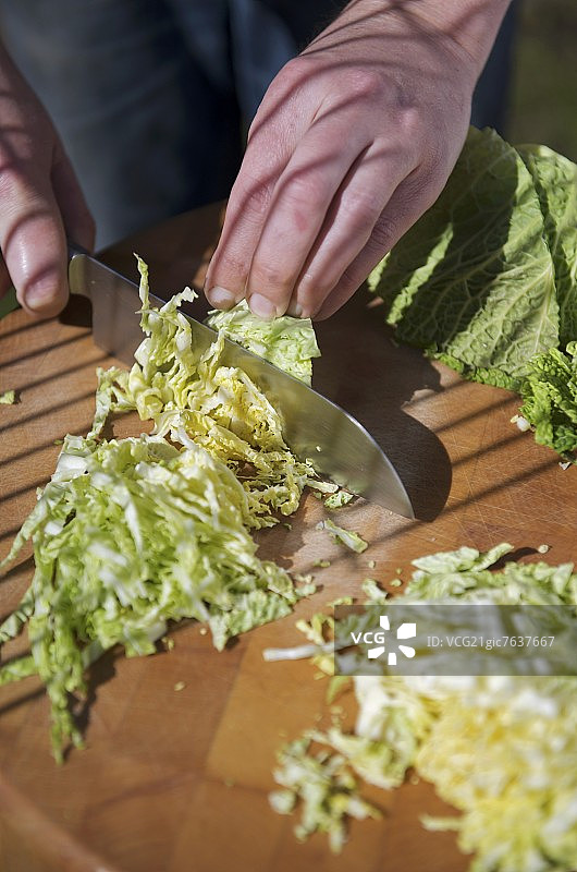 切碎的皱叶甘蓝图片素材