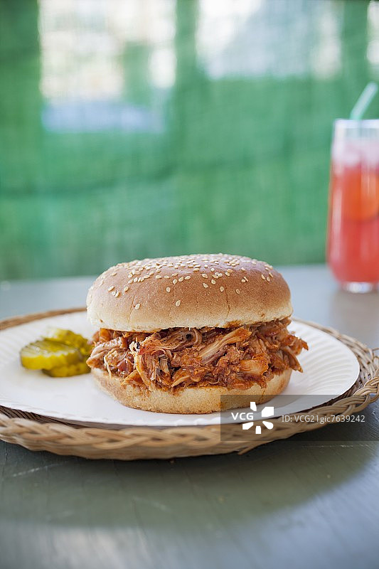 手撕猪肉三明治图片素材