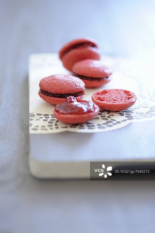 覆盆子马卡龙图片素材