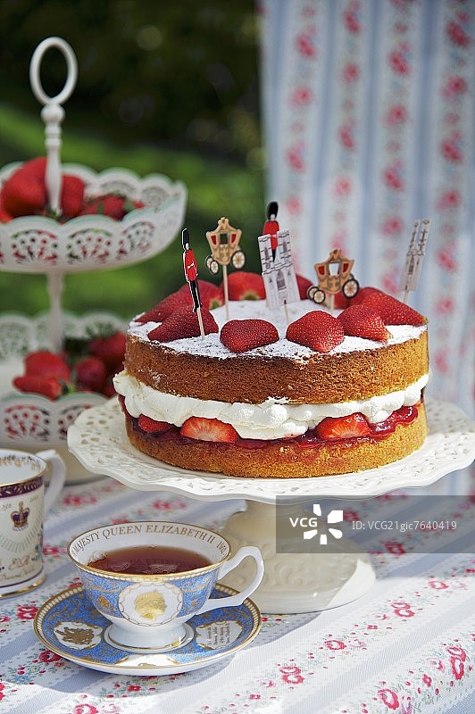 禧年庆典维多利亚海绵蛋糕（英国）图片素材
