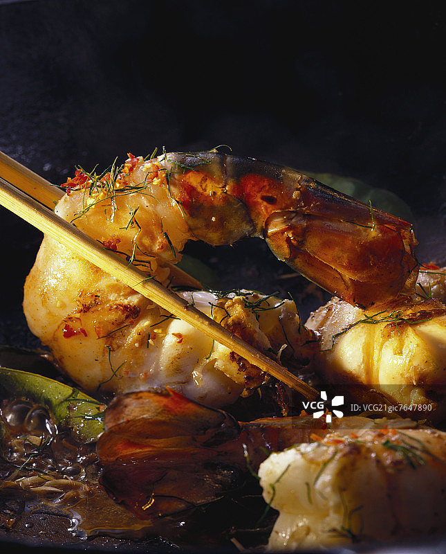 大虾；泰式咖喱虾图片素材