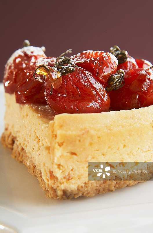 焦糖番茄乳酪蛋糕图片素材