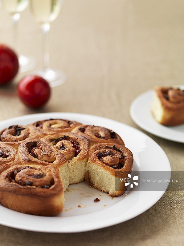 圣诞水果面包花环图片素材