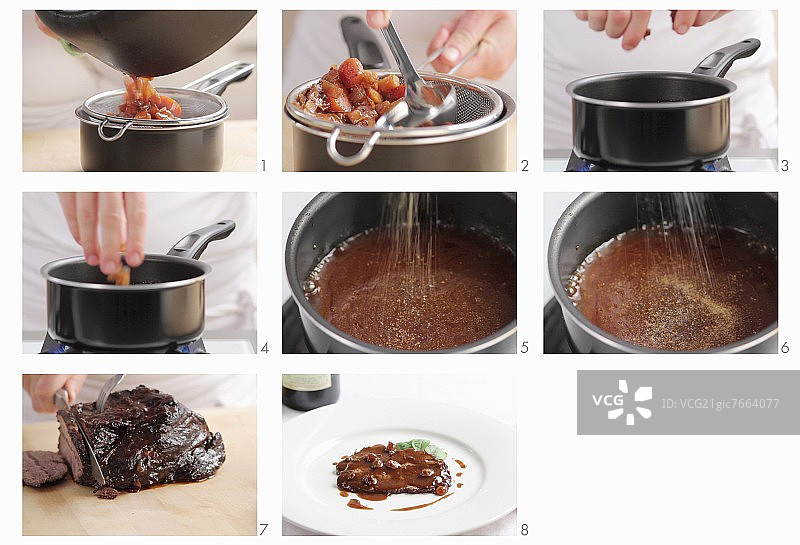 腌制罐焖牛肉的肉汁图片素材