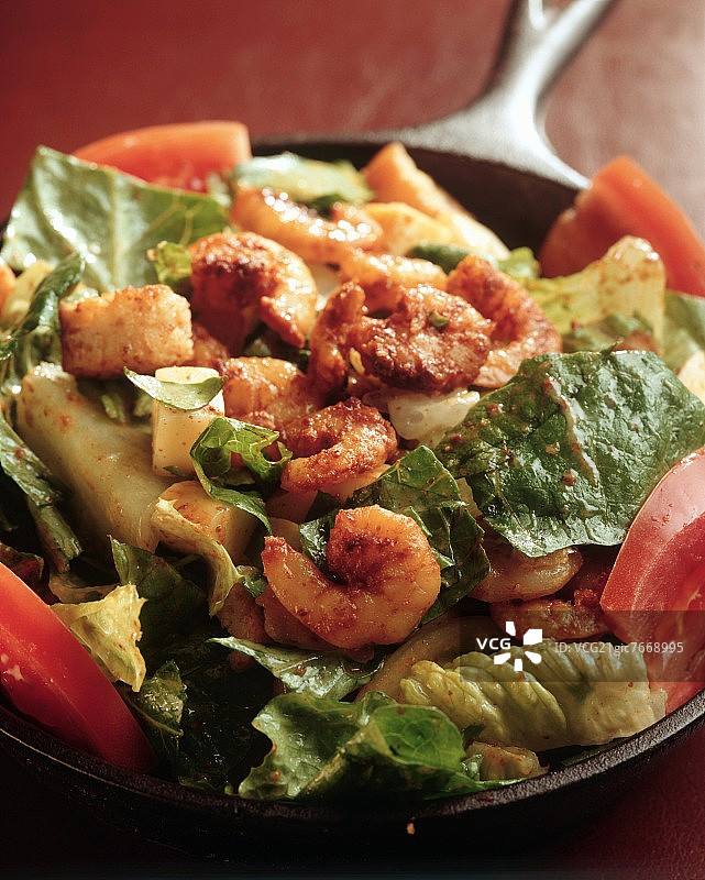 虾肉凯撒沙拉图片素材