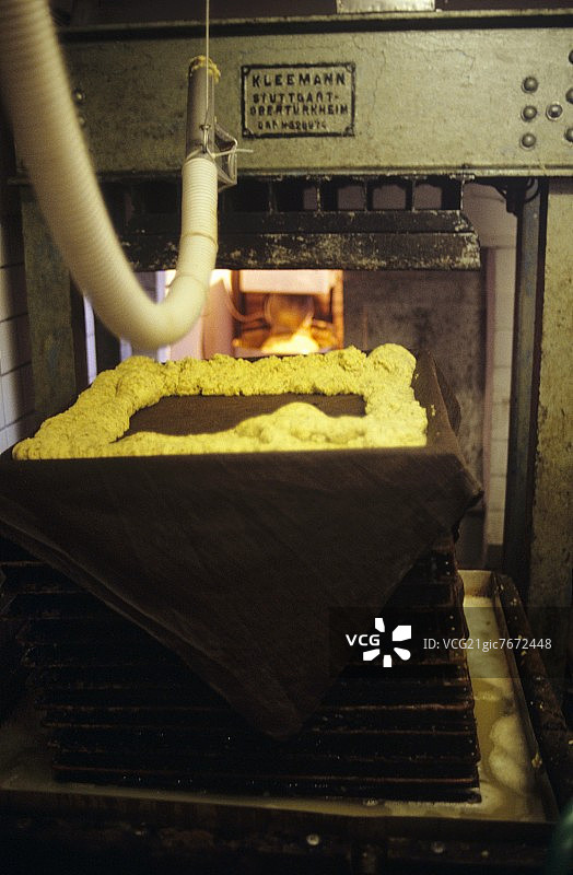 苹果榨汁机中的苹果泥图片素材