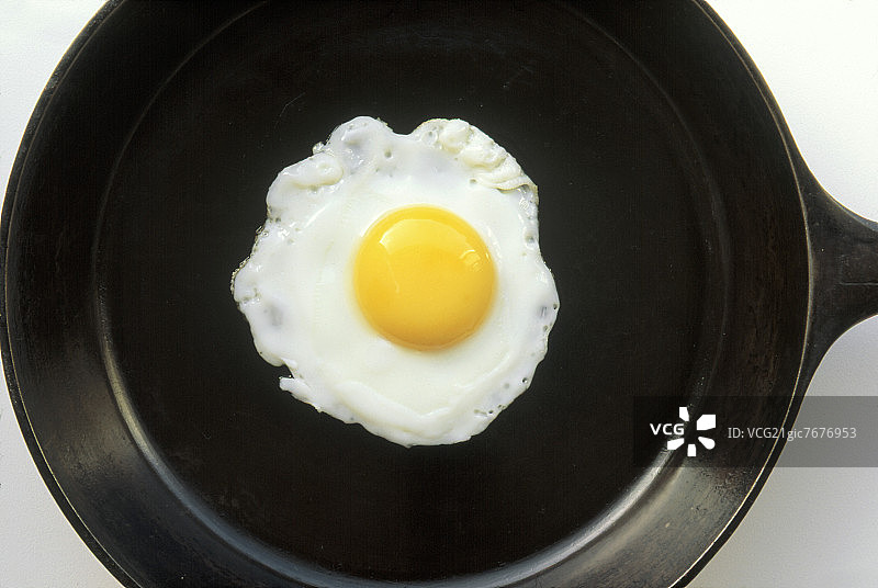 铸铁煎锅中的煎蛋图片素材