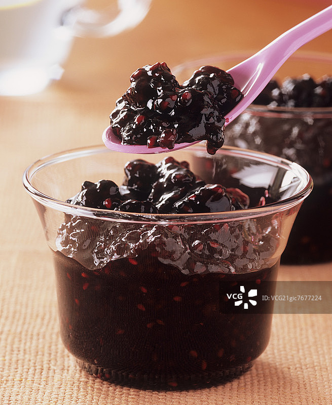 黑莓接骨木果酱图片素材
