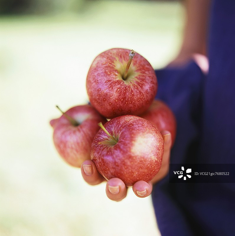 手拿五个苹果图片素材