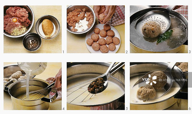 制作酸豆酱柯尼斯堡肉丸图片素材