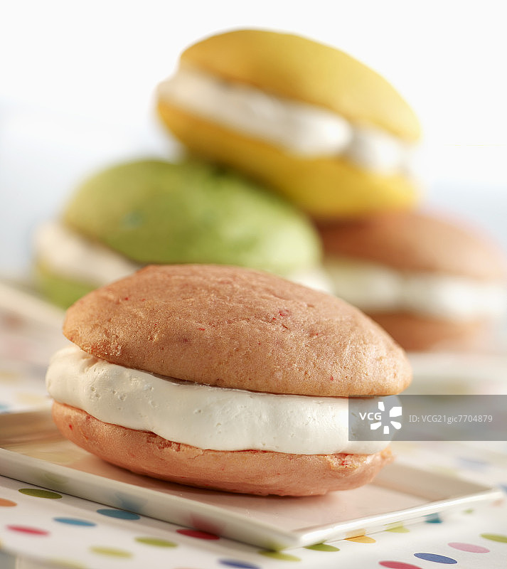 樱桃华夫饼与各种口味华夫饼图片素材
