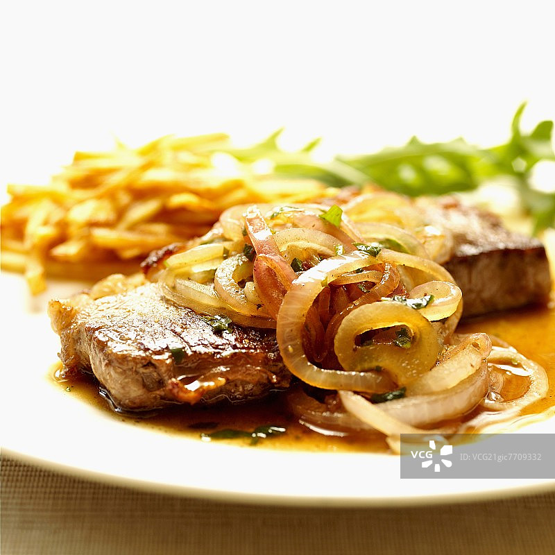 洋葱圈牛排图片素材