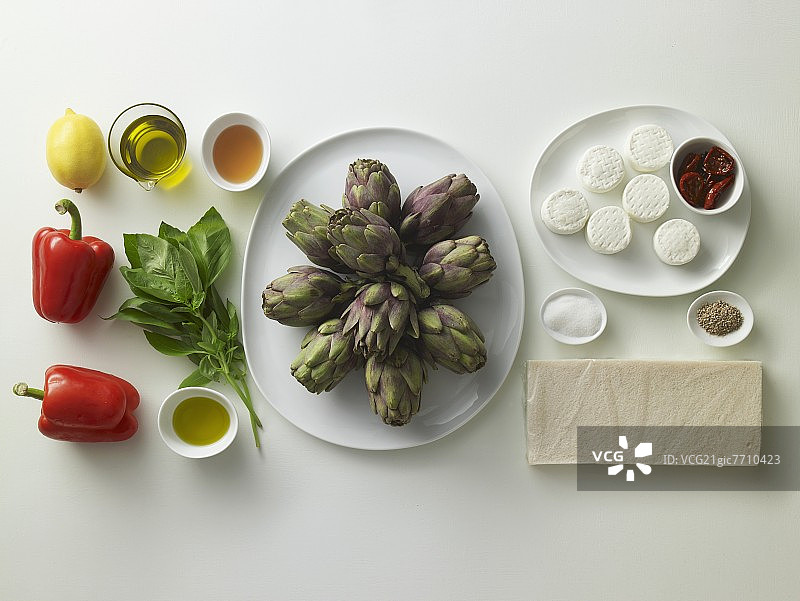 山羊奶酪三明治配料（配朝鲜蓟沙拉）图片素材