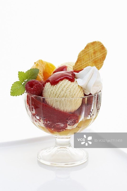 桃子梅尔巴甜点图片素材