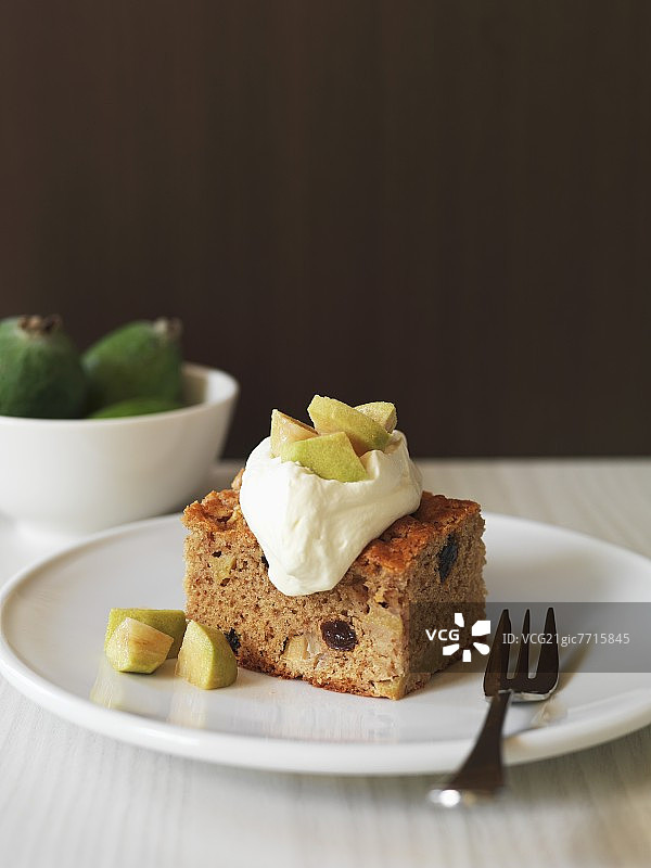 奶油费约果蛋糕图片素材