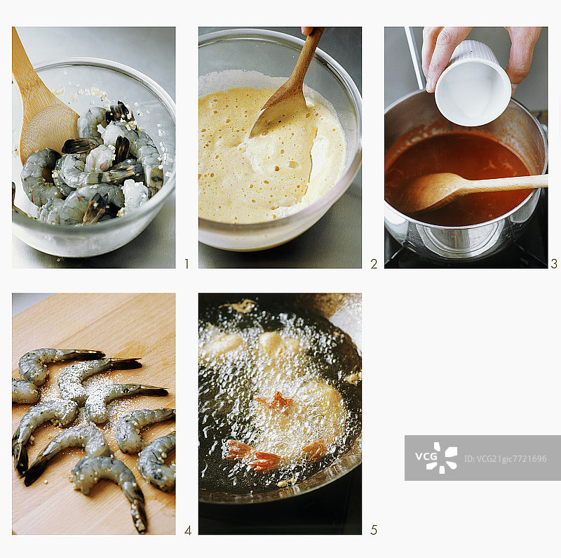 制作配辣酱的炸虾天妇罗图片素材