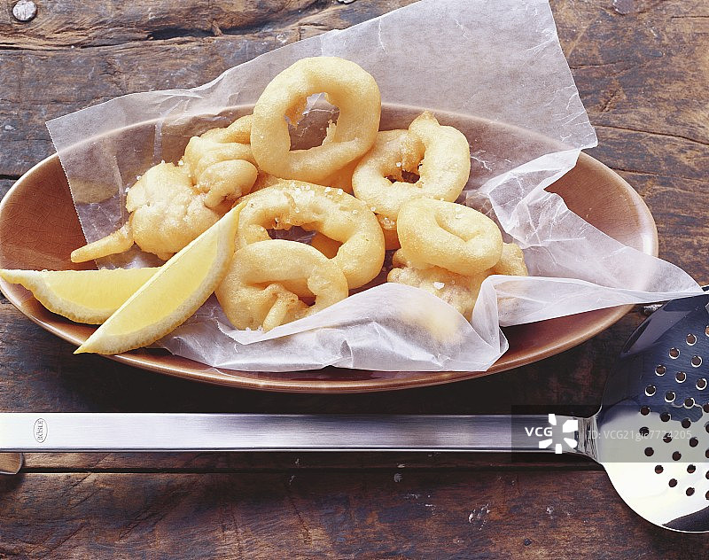 啤酒面糊炸鱿鱼图片素材