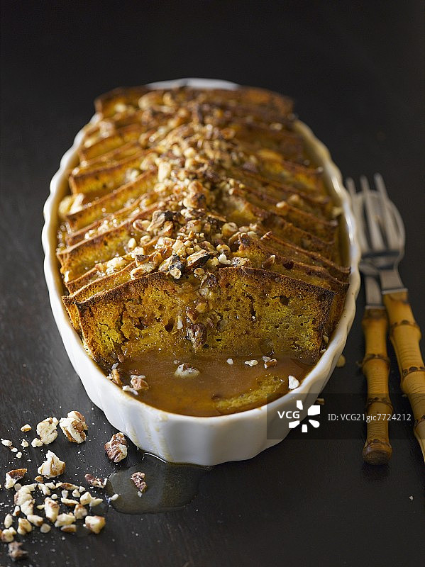 南瓜面包和黄油布丁图片素材