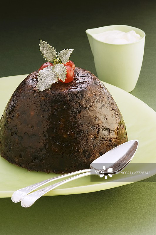 奶油圣诞布丁图片素材