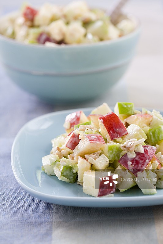 华尔道夫沙拉拼盘；华尔道夫沙拉碗图片素材