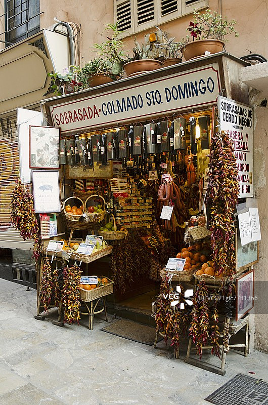 马略卡岛帕尔马的熟食店图片素材