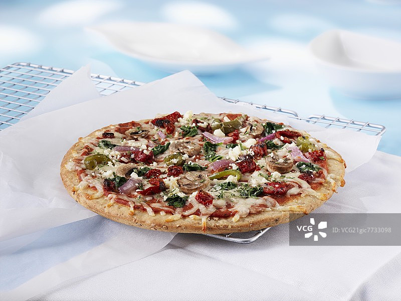烤蔬菜披萨图片素材
