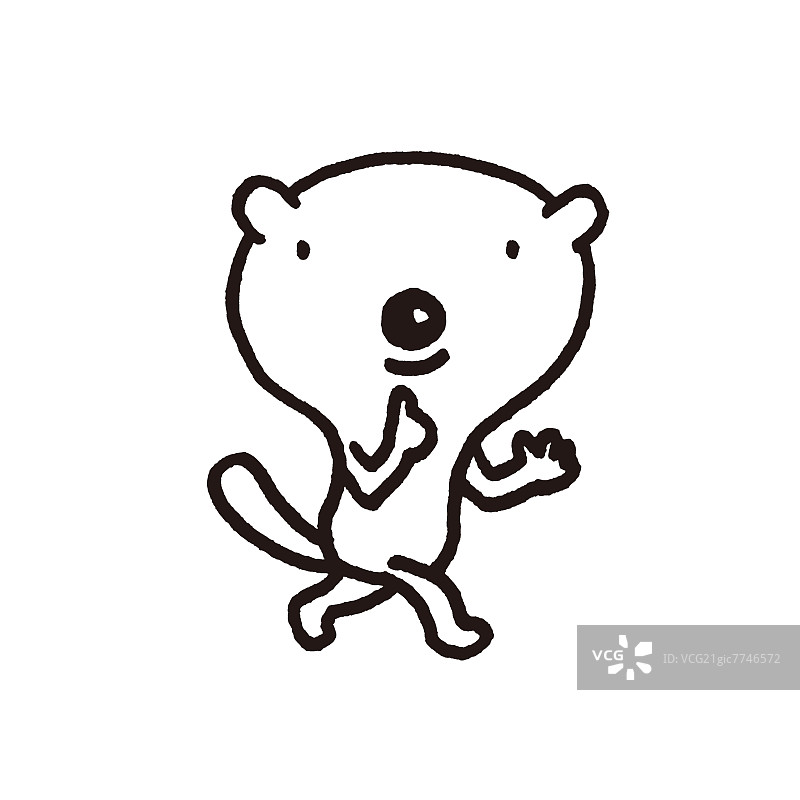 短尾鼬插画图片素材